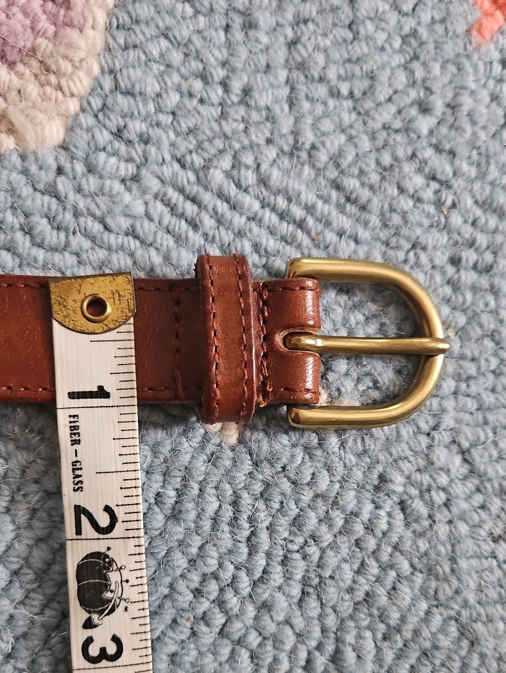 Lauren By Ralph Lauren Brown Leather Belt with Solid Brass Buckle - Picture 7 of 8
